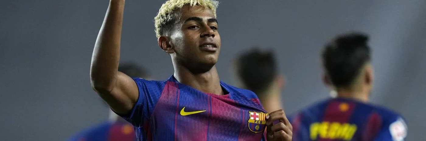 Calciatore Barcellona che esulta